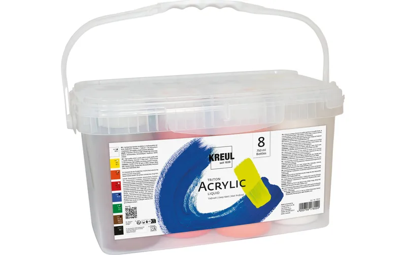 Kreul Acrylfarbe Triton Acrylic Liquid Powerpack 8 x 750 ml