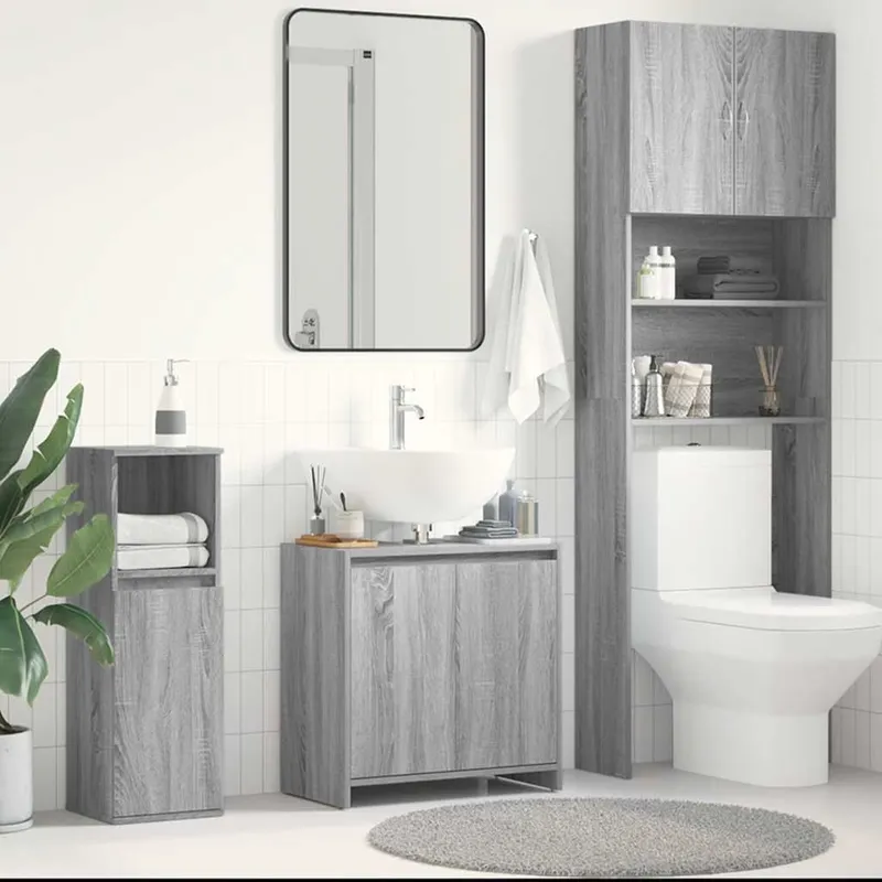 Badschrank grigio Sonoma 60x33x61 cm derivato del legno