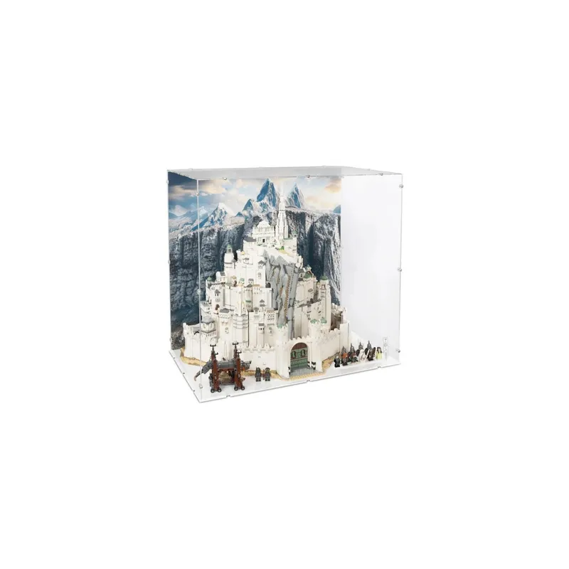 iDisplayit Acryl-Display LEGO 11377 Minas Tirith with Hintergrundbild