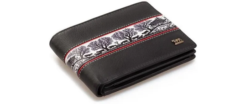 creanorm Portemonnaie Echtleder, Scherenschnitt, black
