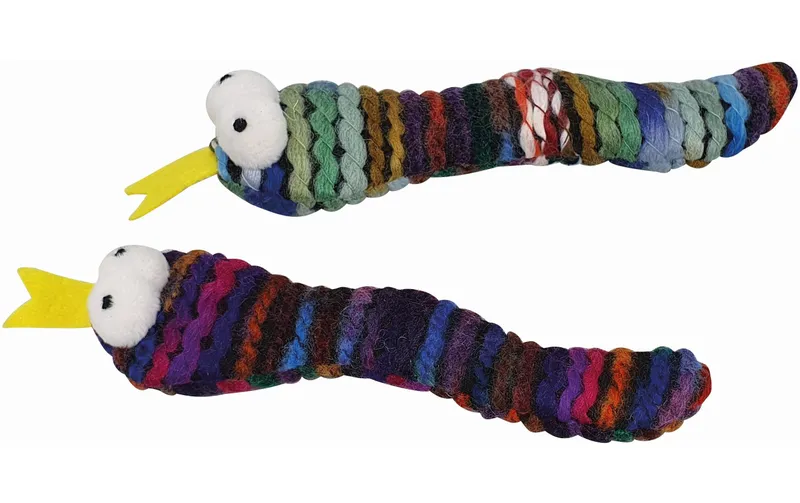 Nobby Katzen-Spielzeug Schlangen, 16 cm, 2er Set, Mehrfarbig