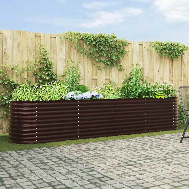 Hochbeet Braun 400 x 80 x 81 cm Stahl