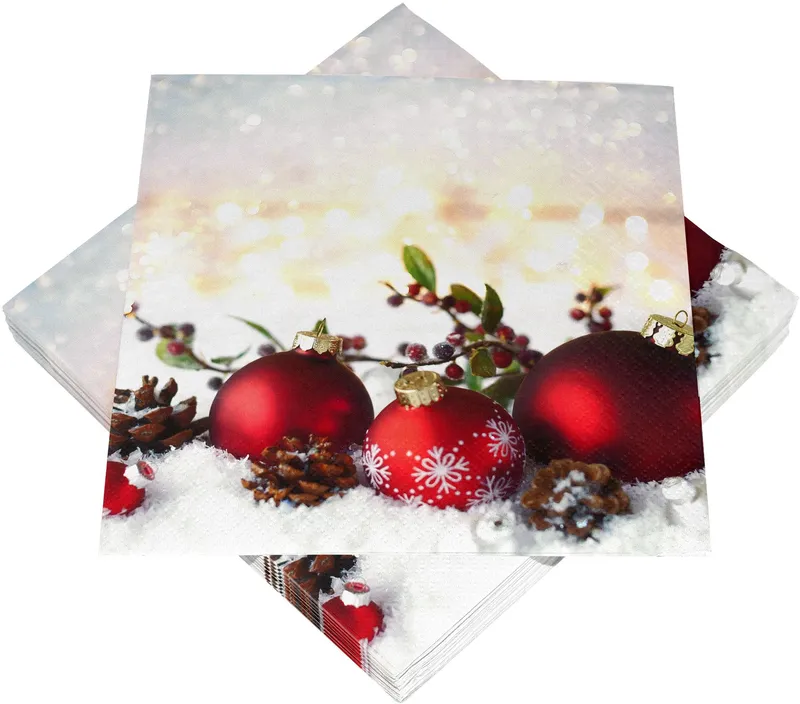 Servietten Weihnachtskugeln