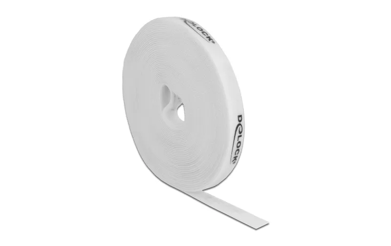 Delock Klettband 10 m x 15 mm blanc