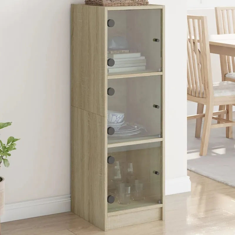 Highboard con Glastüren Sonoma-Eiche 35x37x109 cm