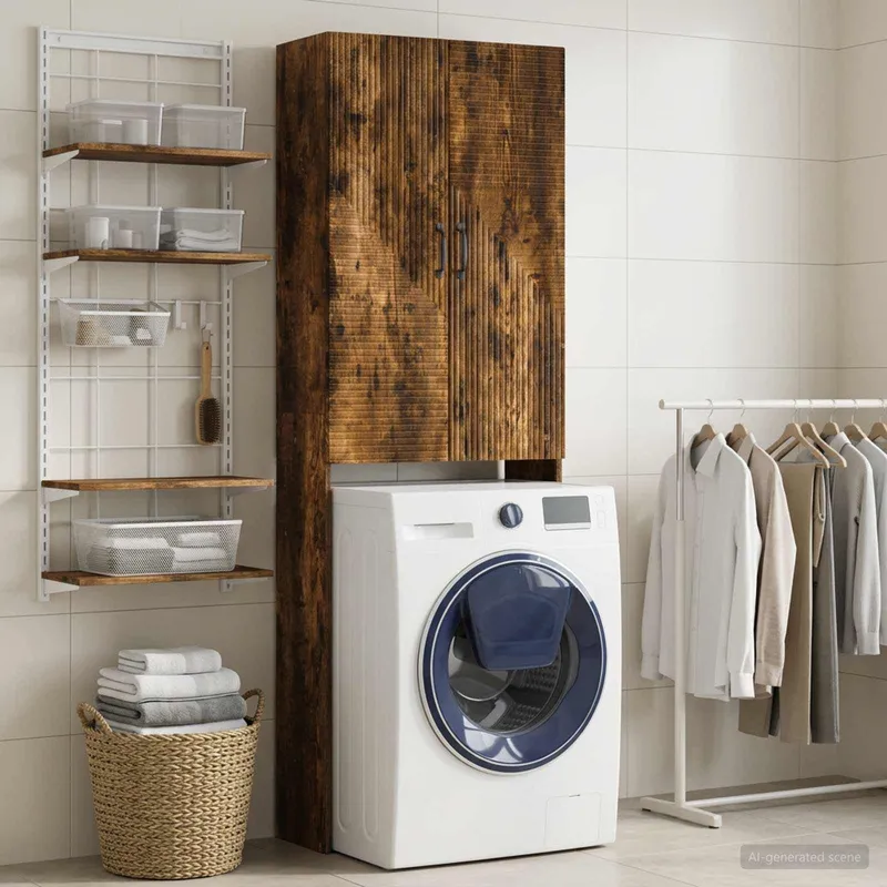 Armoire de toilette HAARLEM Chêne fumé 66 x 25,5 x 190 cm