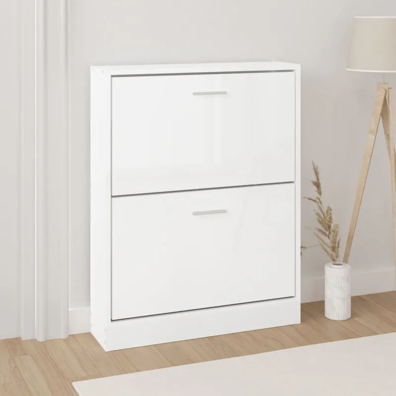 Schuhschrank Hochglanz-bianco 59x17x81 cm derivato del legno