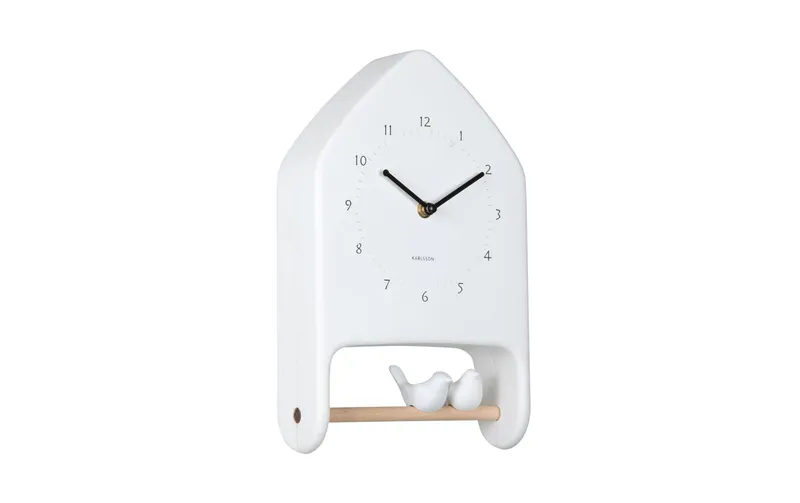 KARLSSON Wanduhr Love Birds 20 x 32 cm, bianco