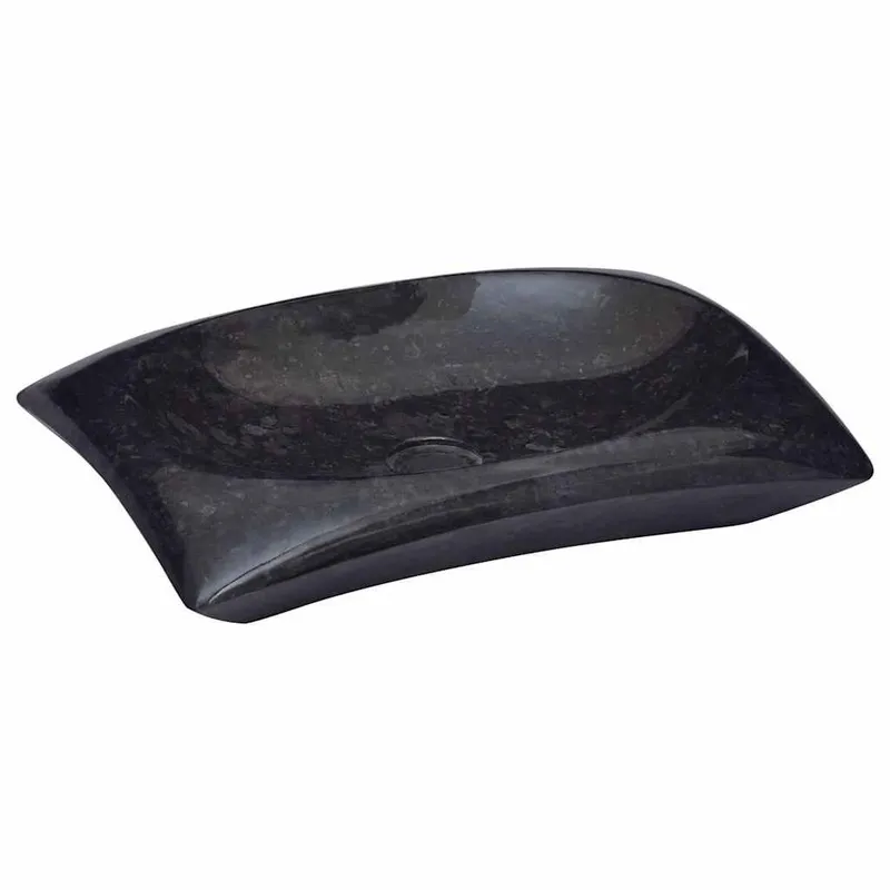 Waschbecken Schwarz 50x35x10 cm Marmor