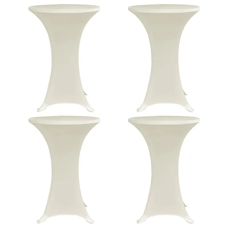 Stehtischhussen 4 Stk. Ø 80 cm Creme Stretch