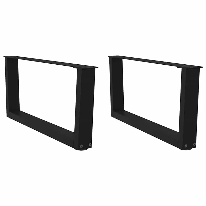 Pieds de table basse en forme de V, 2 pièces, noir, 70 x (30-31,3) cm, acier