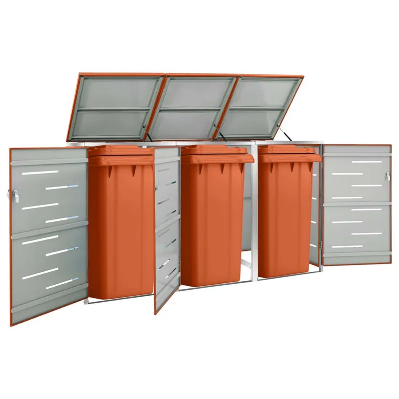 box per bidoni per 3 Tonnen 207x77,5x115 cm Edelstahl