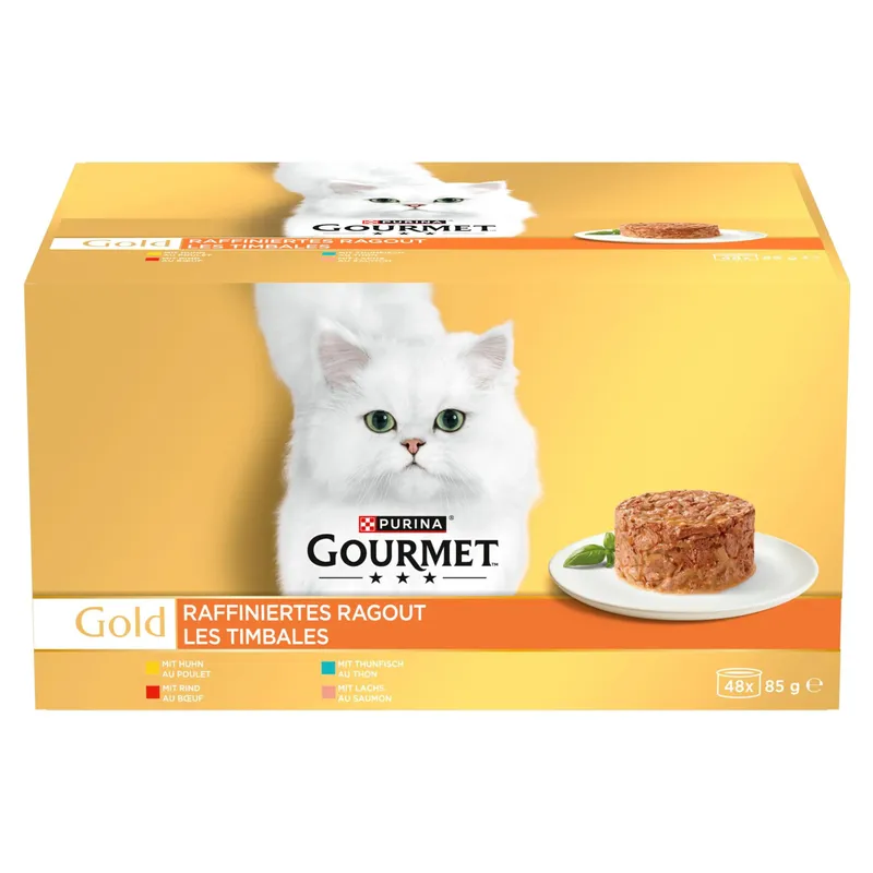 Purina Gourmet Nassfutter Gold Raffiniertes Ragout 48 x 85 g