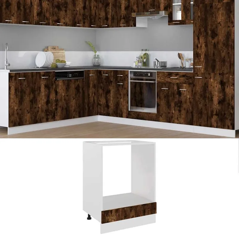 Herdumbauschrank Lyon Räuchereiche 60x46x81,5 cm derivato del legno