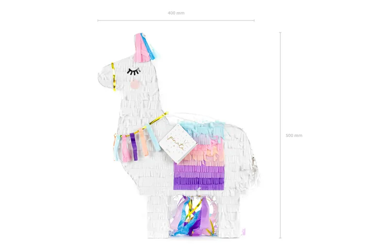 Partydeco Pinata Lama, 41 x 49.5 x 10 cm, blanc, 1 pièces