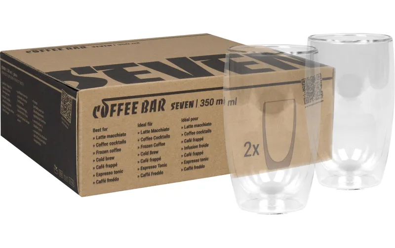 Könitz Latte Macchiato Becher Seven 350 ml, 2 Stück, Transparent