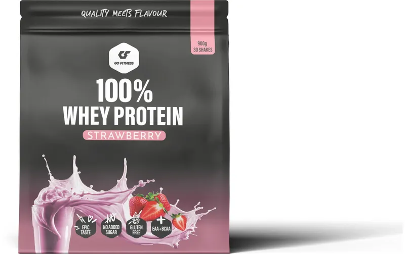 Go Fitness Pulver 100% Whey Protein Erdbeere 900 g