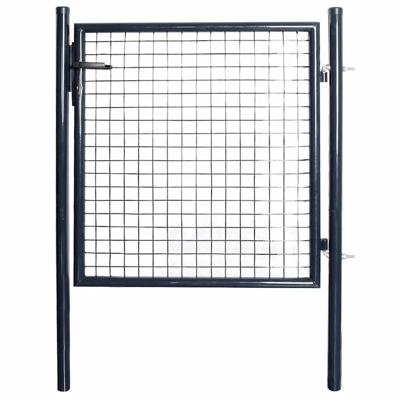 Maschen-Gartentor verzinkter Stahl 100 x 100 cm Grau