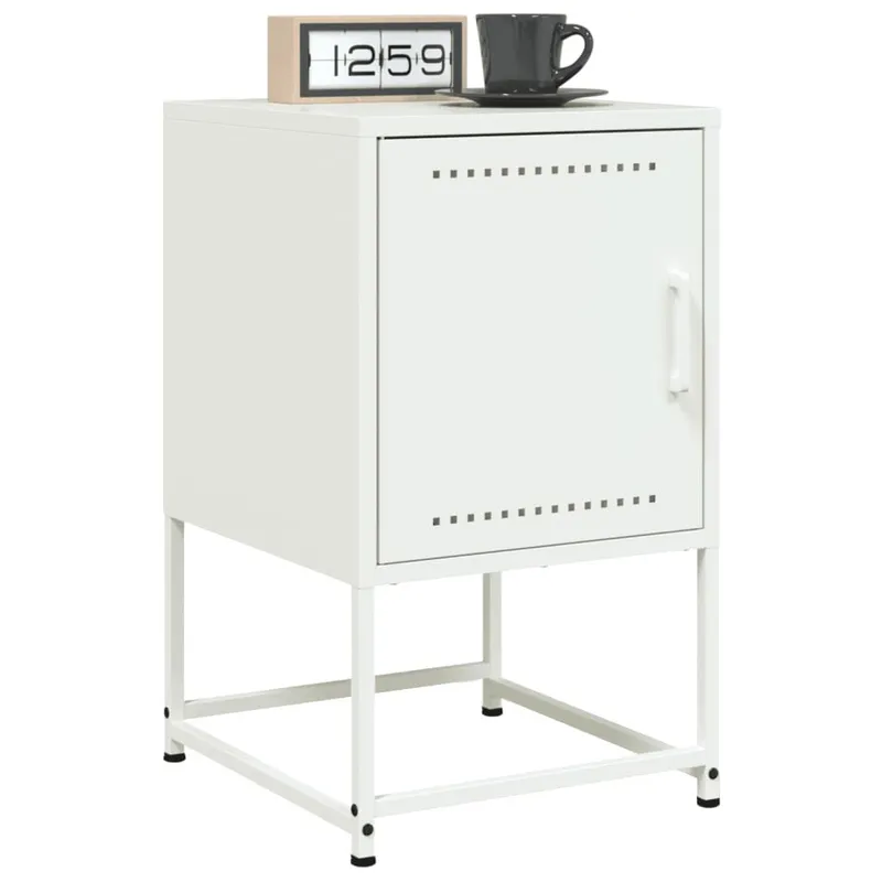 Nachttische 2 Stk. bianco 36x39x60,5 cm Stahl