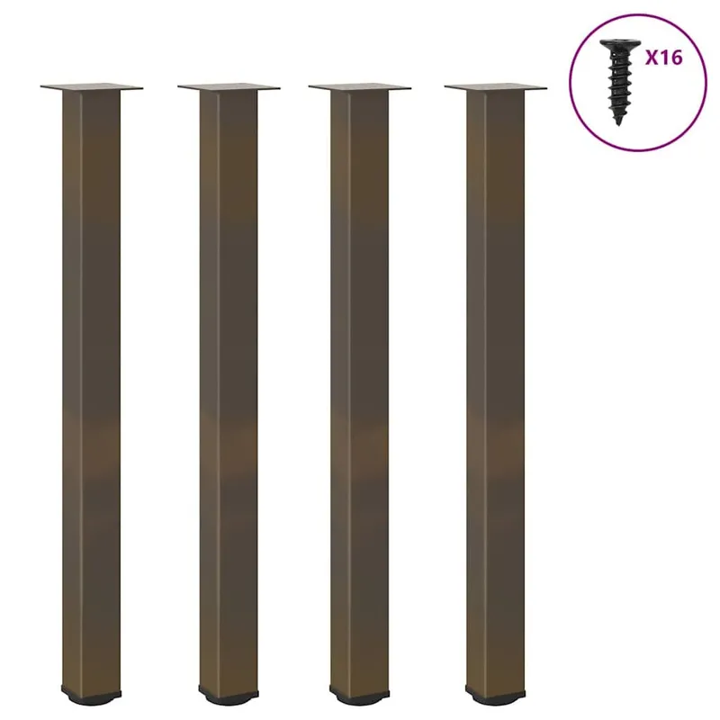 Pieds de table de bar 4 pièces Acier naturel 110-112 cm Acier