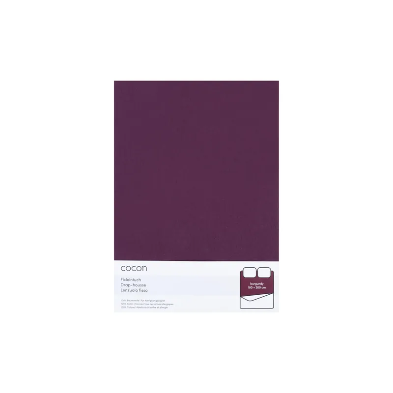 COCON Fixleintuch Jersey 180-200 x 200 cm, Burgunder