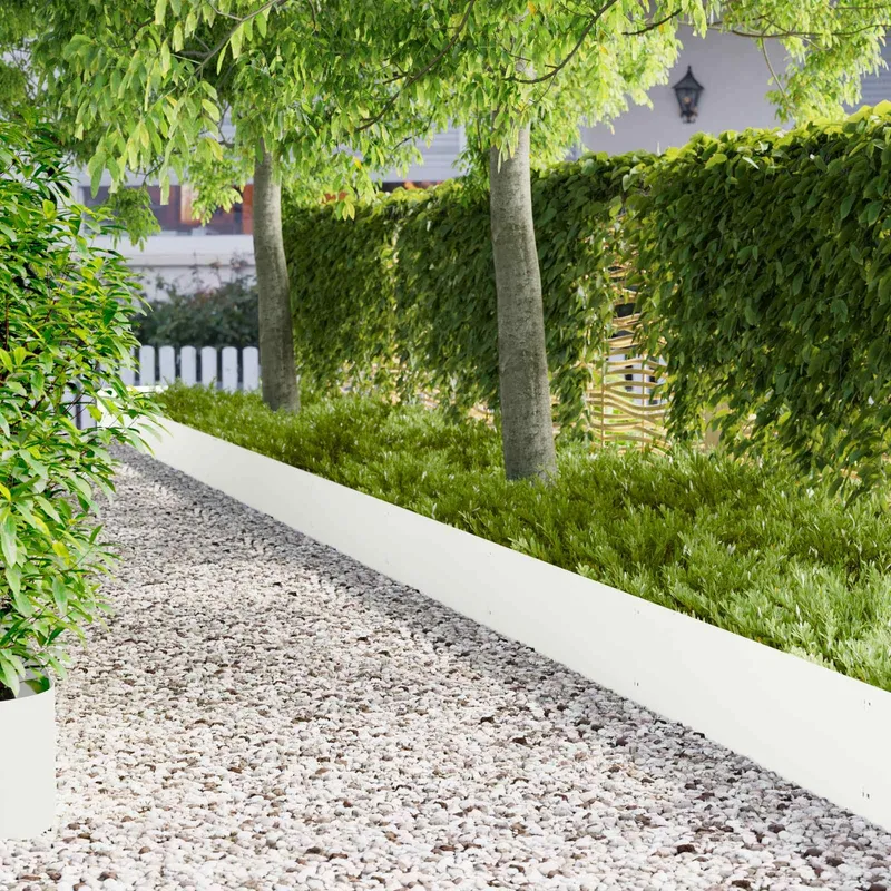 Bordure de Pelouse 20 pc 103 x 30 cm Acier Blanc