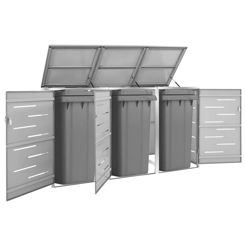 box per bidoni per 3 Tonnen 207x77,5x115 cm Edelstahl
