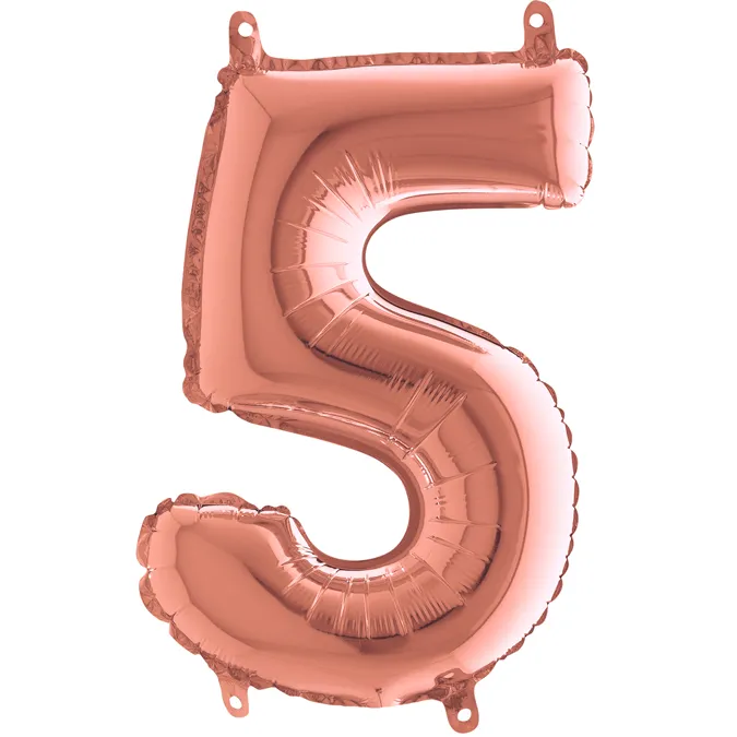 Silberfolienballon mit Zahl 5