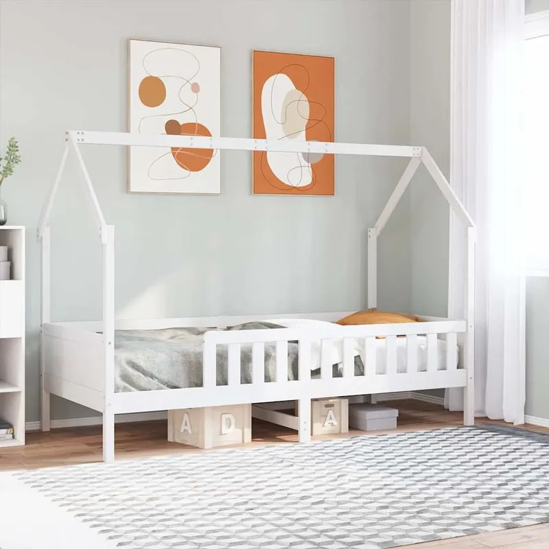 Kinderbett Hausbett bianco 80x200 cm legno massiccio pino