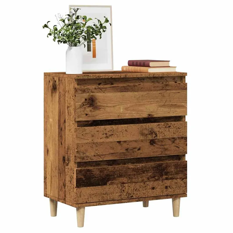 Credenza Effetto Legno Invecchiato 60x35x70 cm Legno Ingegnerizzato