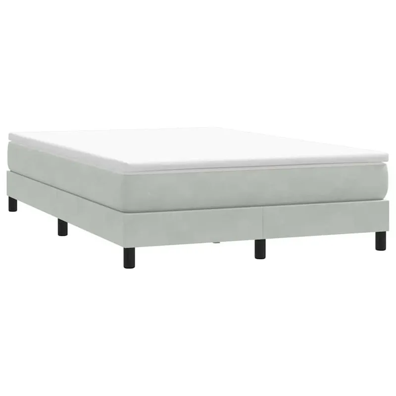 letto boxspring senza materasso grigio chiaro 140x210 cm velluto