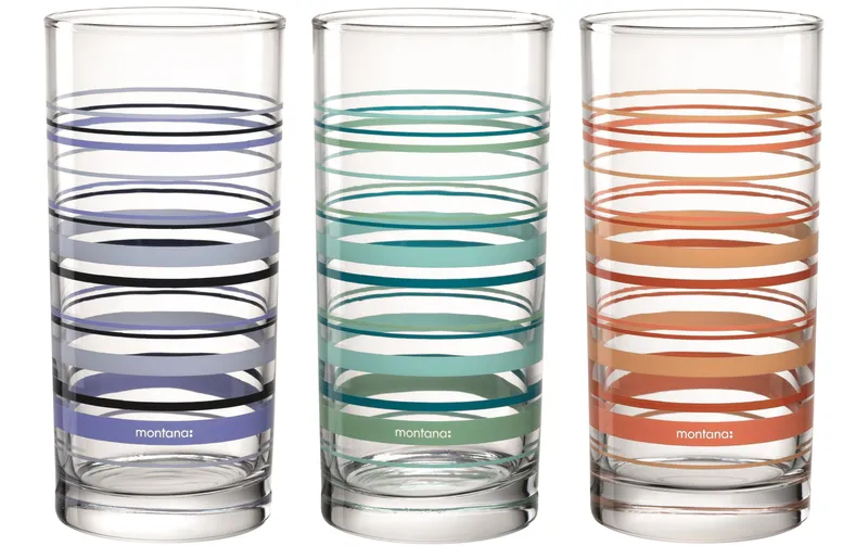 Montana Trinkglas :New Stripes 280 ml, 1 Stück, Transparent
