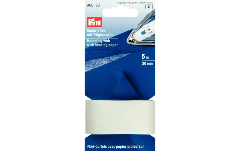 Prym Vlies Trägerpapier Saum 30 mm, blanc
