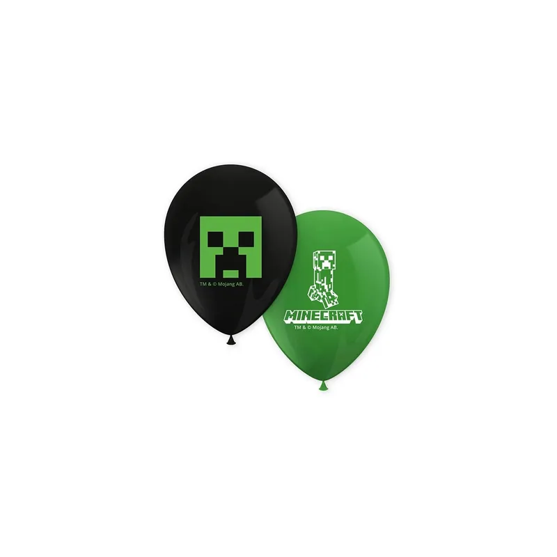 We fiesta Party Luftballon Minecraft nero/verde, 8 pezzi