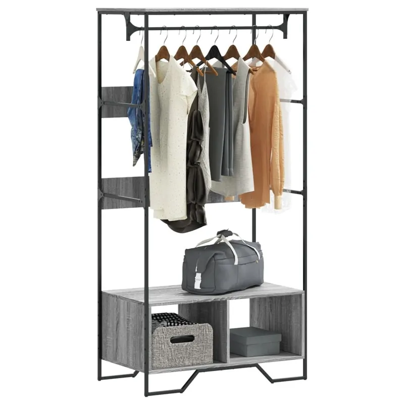 Armoire sonoma gris 90x50x180 cm bois d'ingénierie