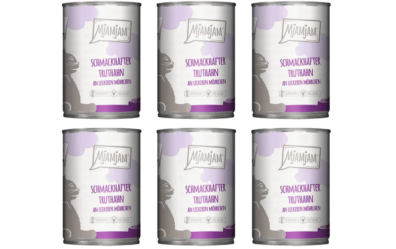 Mjamjam Nassfutter Dose Truthahn & Möhrchen, 6 x 400 g