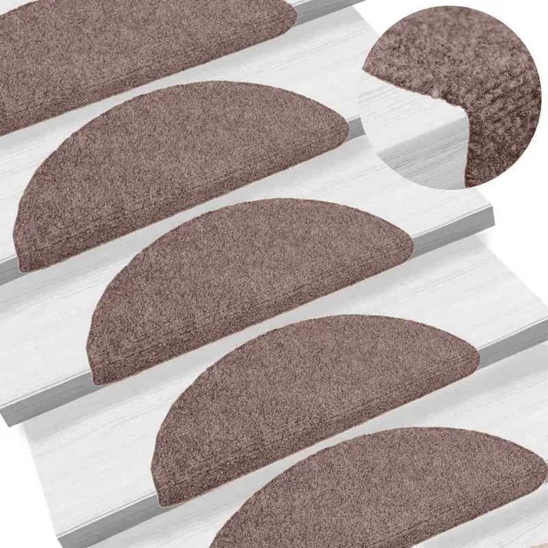 Stufenmatten Selbstklebend 5 Stk. 65x21x4 cm Hellbraun Halbrund Groß