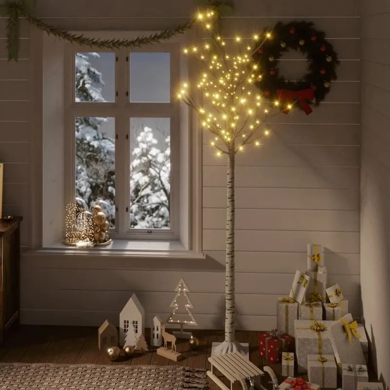 Sapin de Noël 200 LED blanc chaud Saule 1,8 m Int/Ext