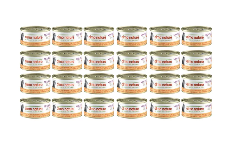 Almo Nature Nassfutter HFC Mousse Thunfisch et Garnelen 24 x 70 g