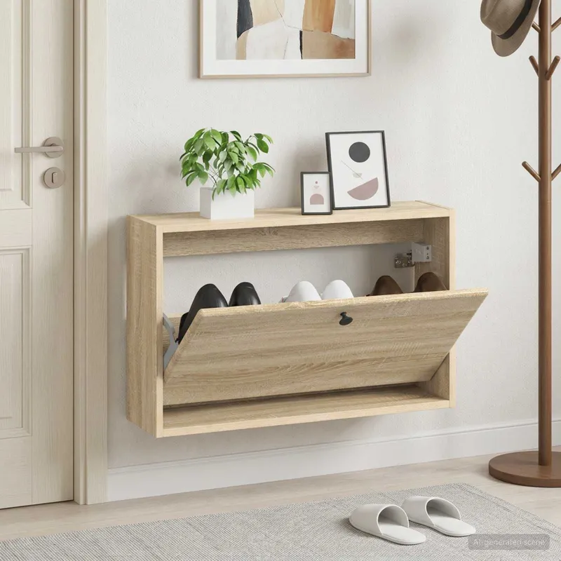 Wandmontierter Schuhschrank BREDA 71 x 17 x 43 cm engineered wood