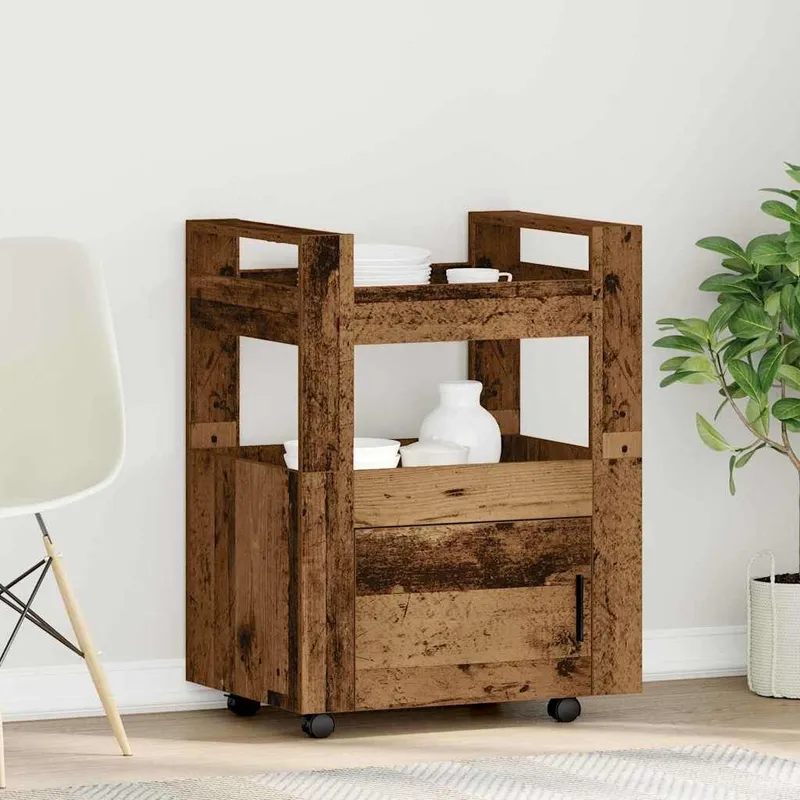 Chariot de cuisine Bois ancien 60 x 45 x 80 cm