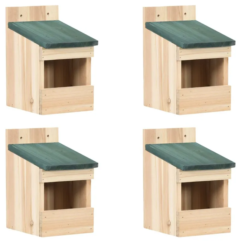 Vogelhäuser 4 Stk. 12x16x20 cm Tannenholz
