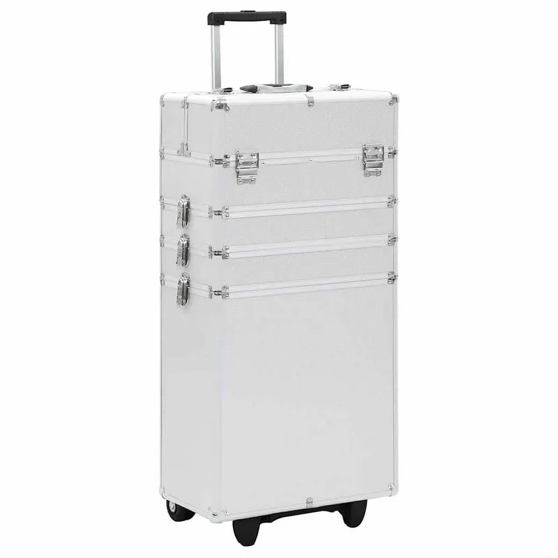 Kosmetikkoffer Aluminium Silbern