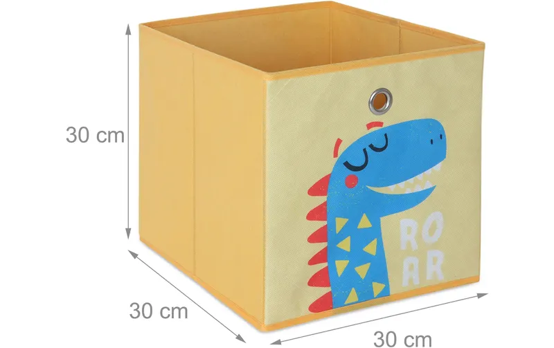 relaxdays Spielzeugbox Tiere 4 Stück