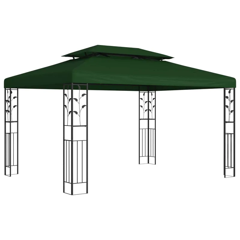 Pavillon 3,97 x 2,96 x 2,68 m Vert Polyester et Acier