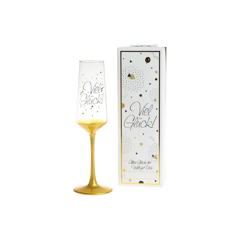 Trendcompany Sektglas Viel Glück