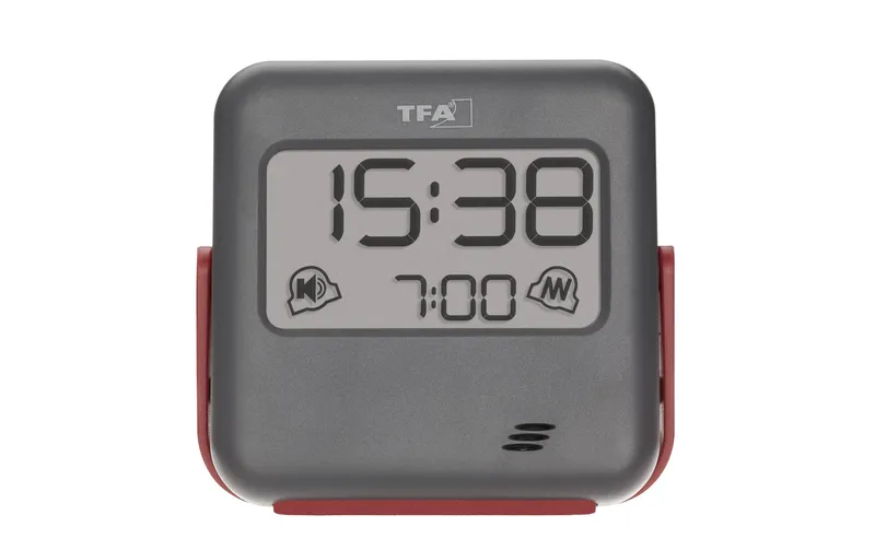 TFA Dostmann Digitalwecker Buzz nero/rosso
