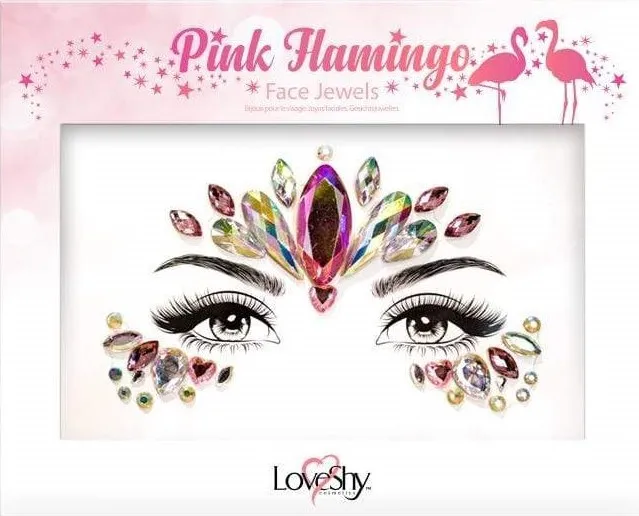 Face Jewels Pink Flamingo
