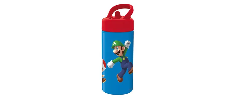 Amscan Trinkflasche Super Mario 410 ml, Blau