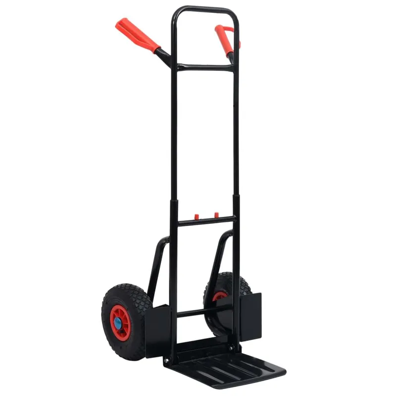 Teleskop-Sackkarre 200 kg Schwarz und Rot